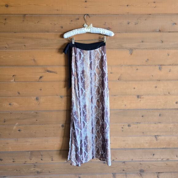 House of Harlow 1960's Striped Python Rachel Maxi Skirt XS Sarong Swim Cover Up - Picture 3 of 5